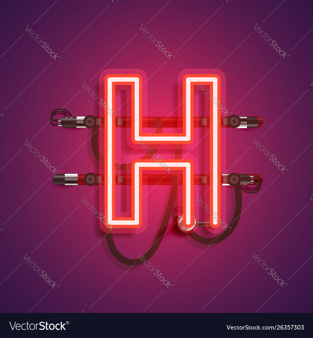 Realistic neon character with wires and console vector image Realistic neon character with wires and console