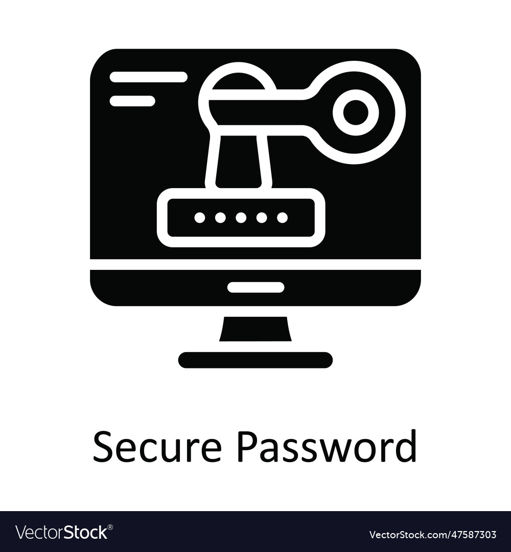 Secure password solid icon design