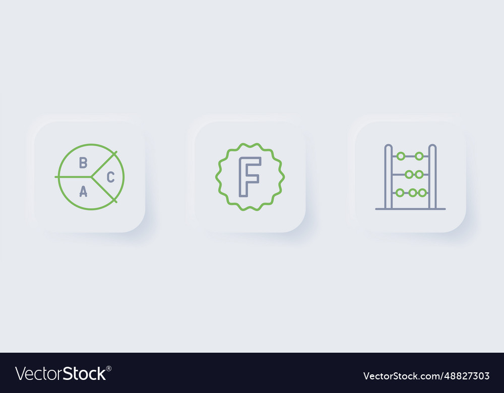 Set line abacus exam paper with incorrect answers vector image Set line abacus exam paper with incorrect answers