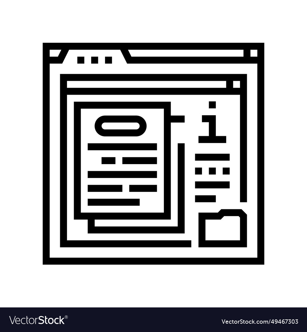 Software documentation line icon Vector Image Software documentation line icon