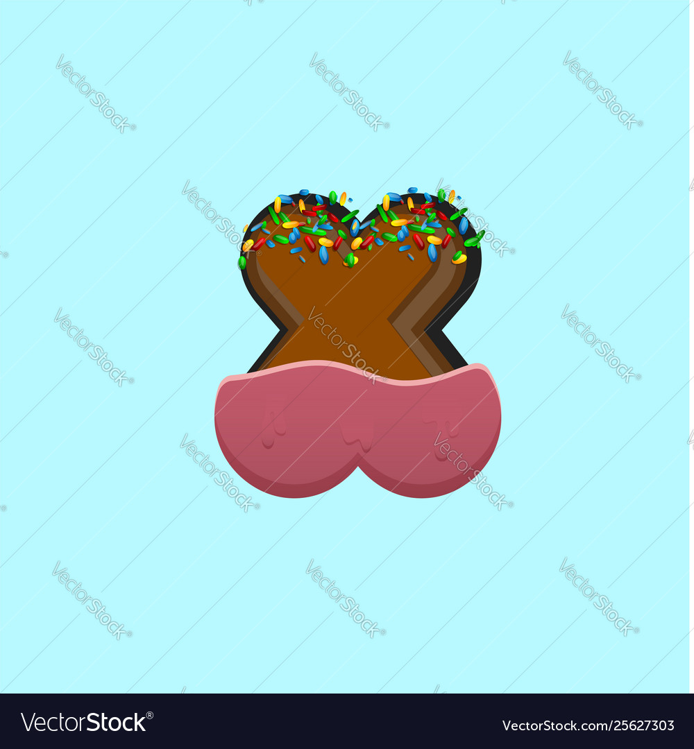 Sweet character from a fontset vector image Sweet character from a fontset