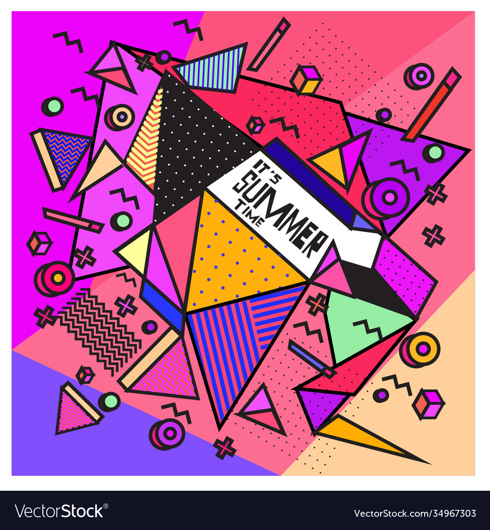 Triangle geometric forms for summer design event vector image Triangle geometric forms for summer design event