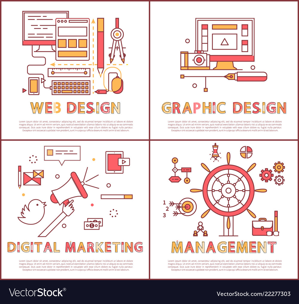 Web and graphic design set vector image Web and graphic design set