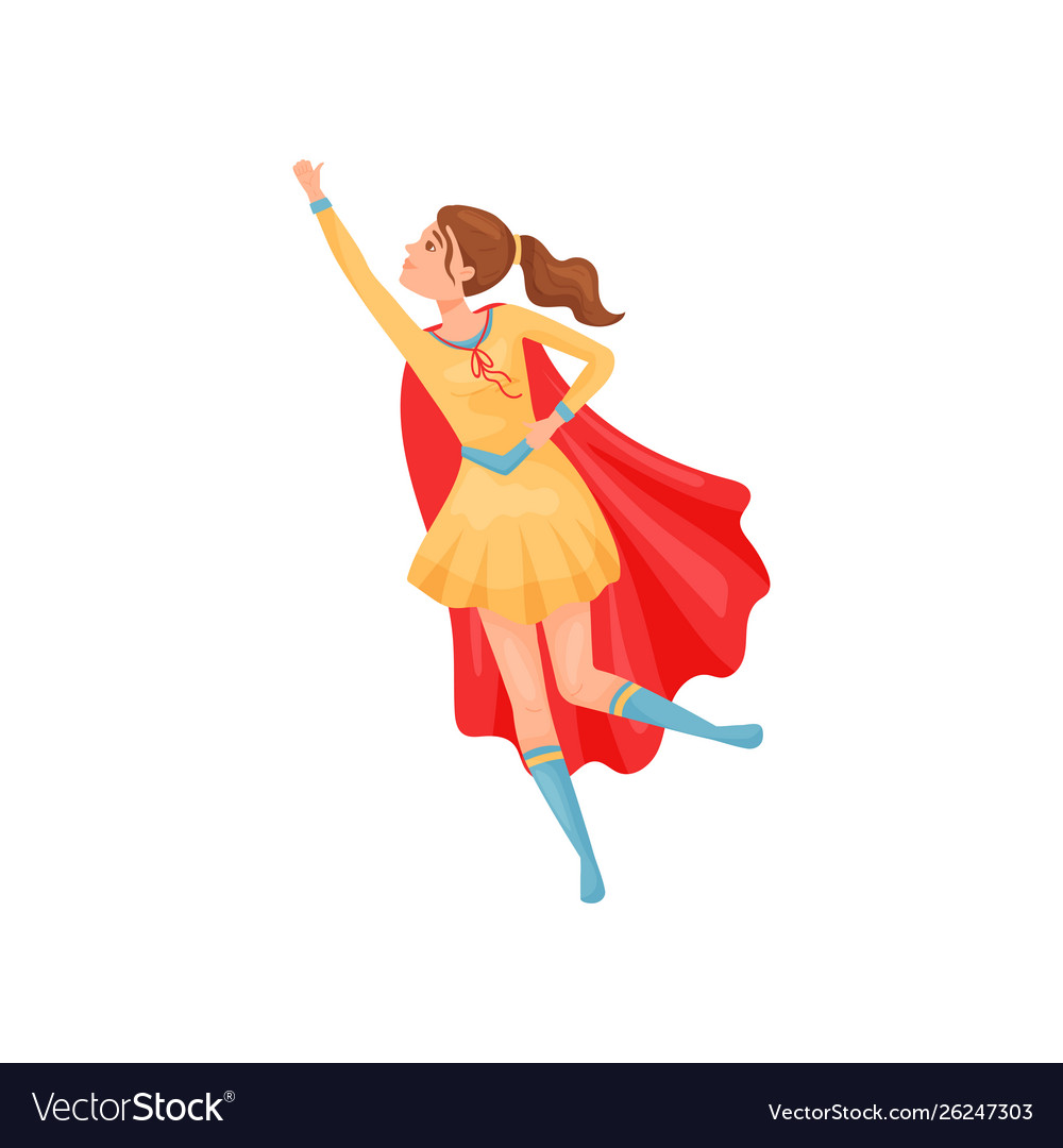 Superhero Female Stock Illustration - Download Image Now - Superhero, Cape  - Garment, Yellow - iStock