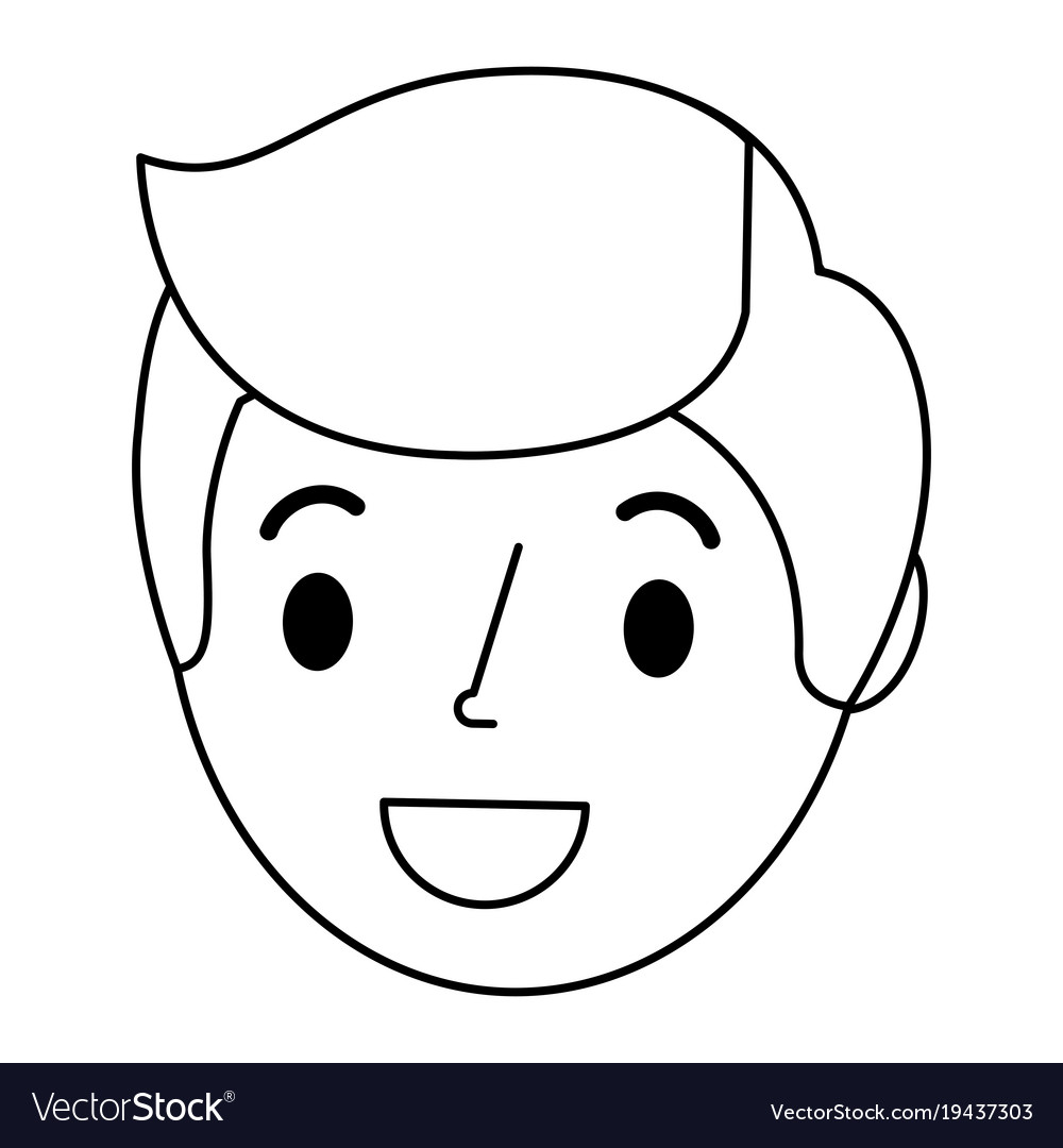 Young man head avatar character Royalty Free Vector Image