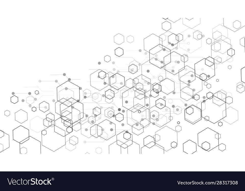 Abstract background concept hexagon with lines