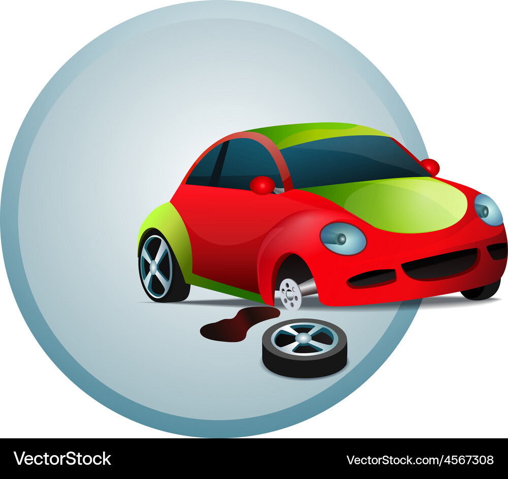 Broken car Royalty Free Vector Image - VectorStock