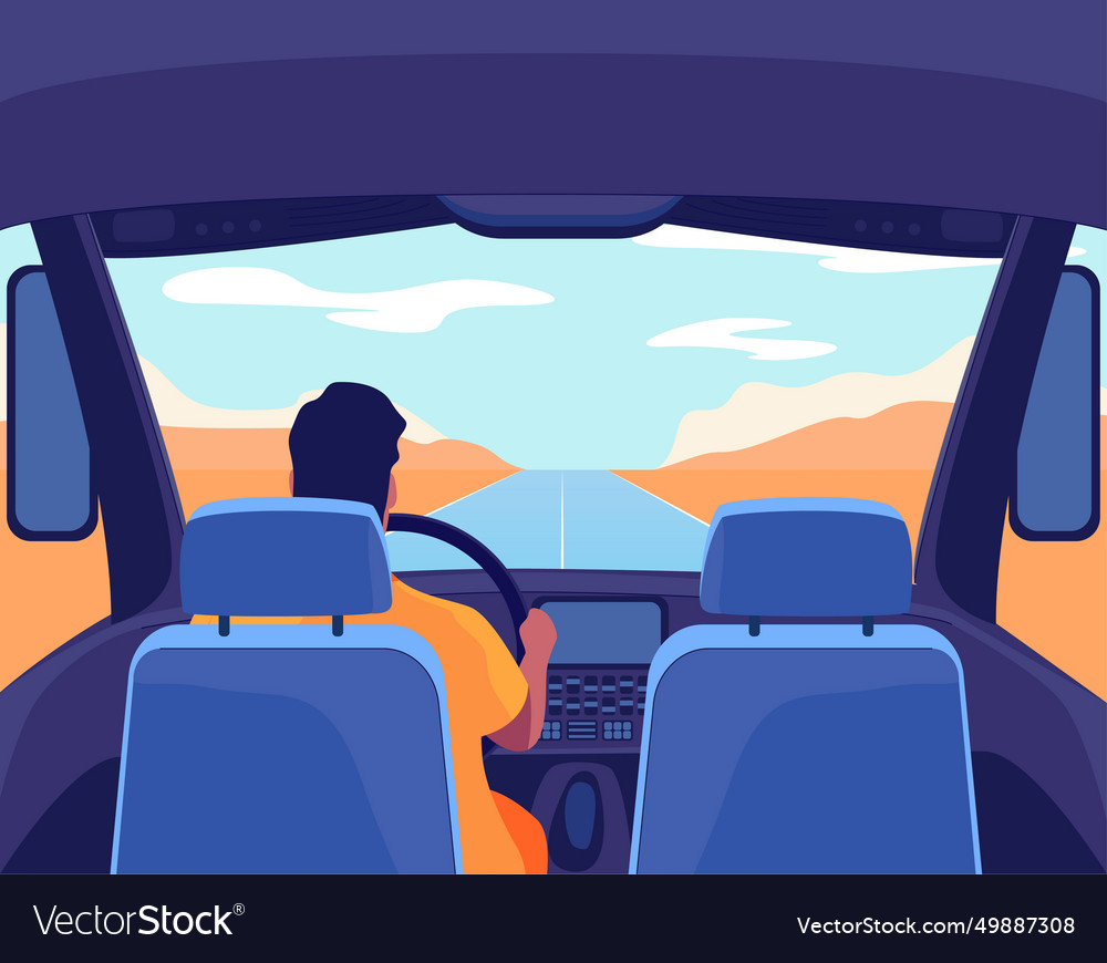 Cartoon color truck driver work large cabin Vector Image