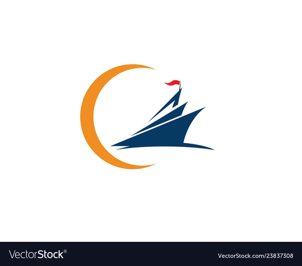 Cruise ship logo template icon