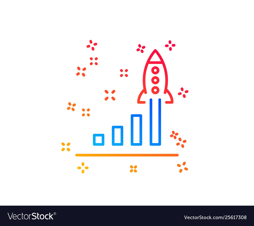 Development plan line icon launch startup