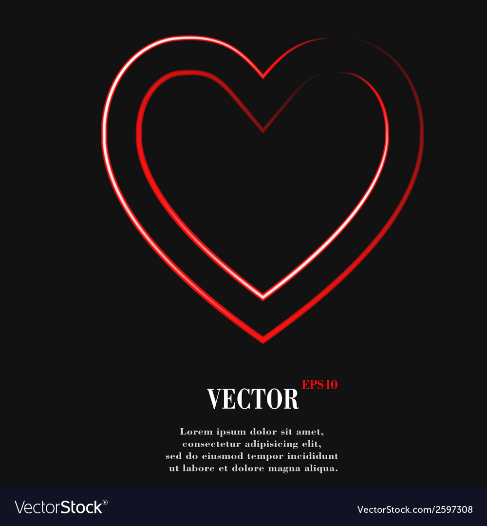 Heart flat modern web button and space for your