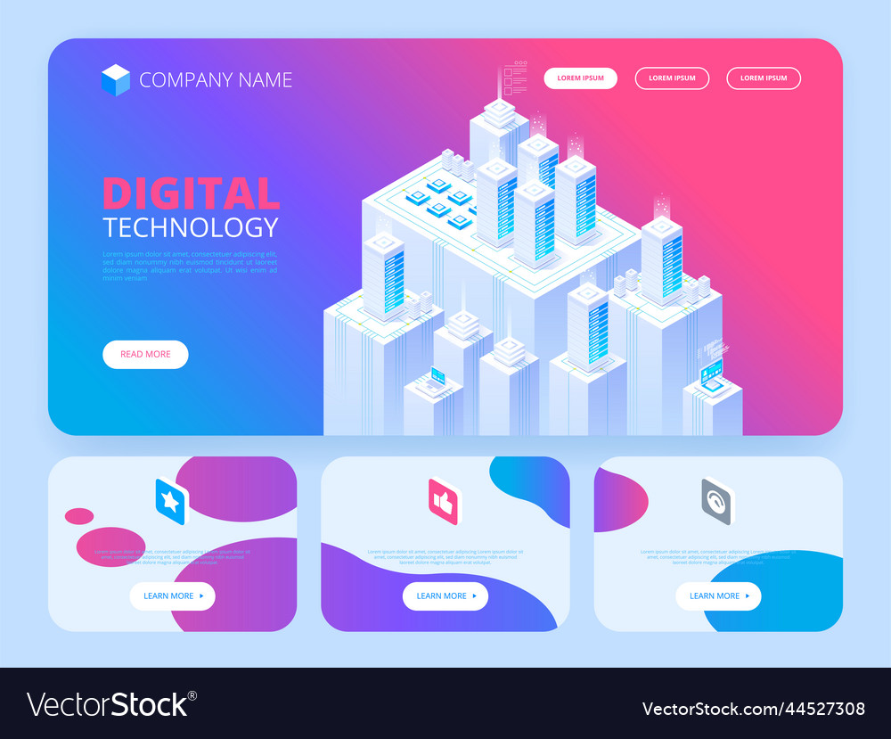 Hosting concept with cloud data storage header vector image Hosting concept with cloud data storage header