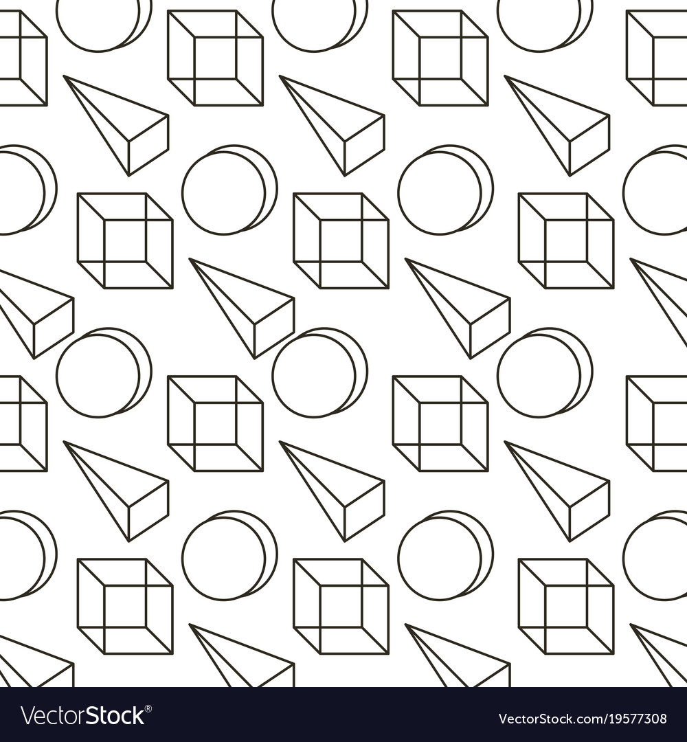 Memphis style pattern 3d geometric triangle cube