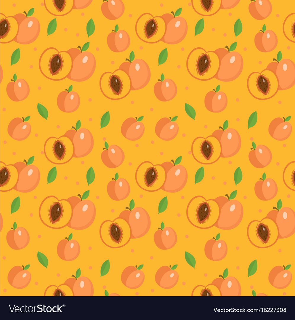 Peach Seamless Pattern - Apricot Background