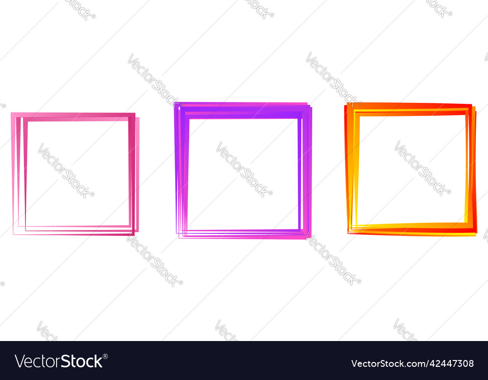 Random square contour frame border element vector image Random square contour frame border element