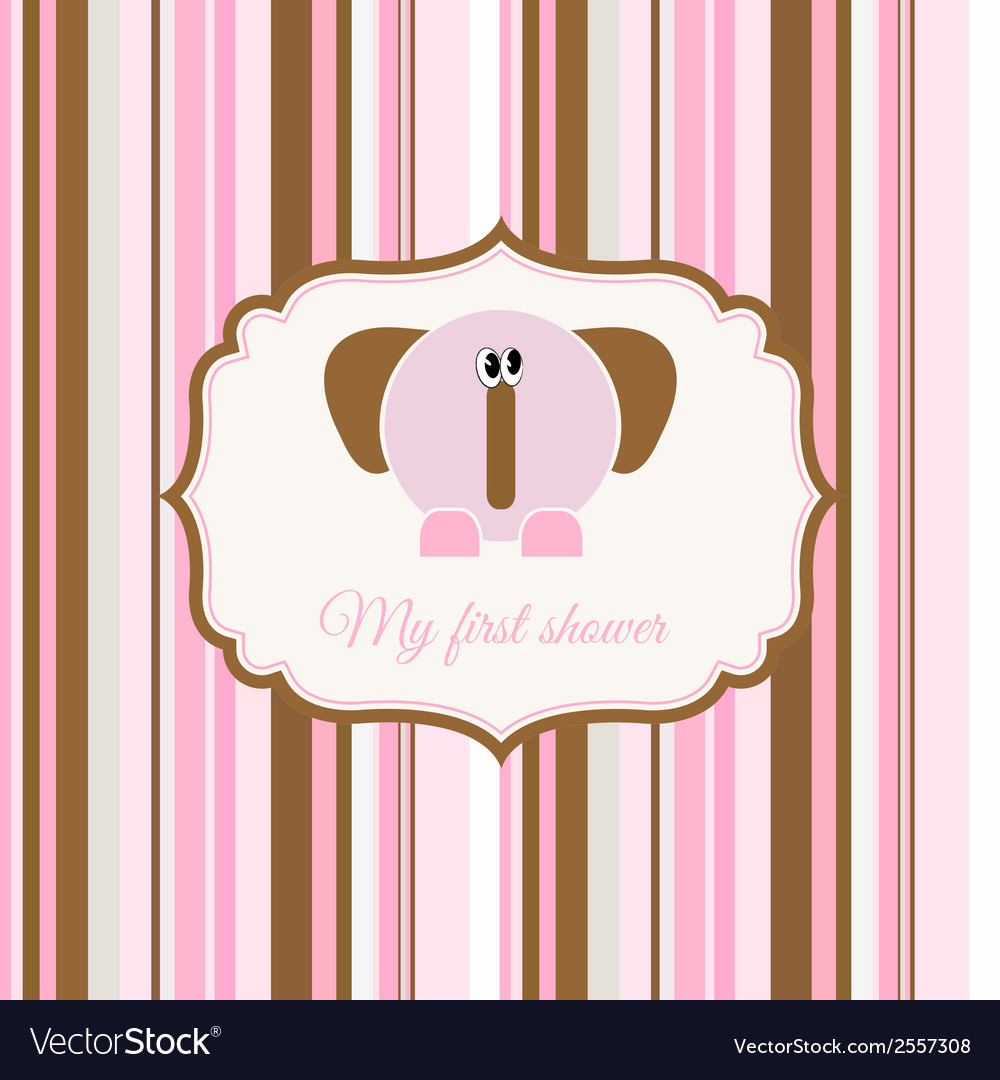 romantic baby girl announcement card royalty free vector