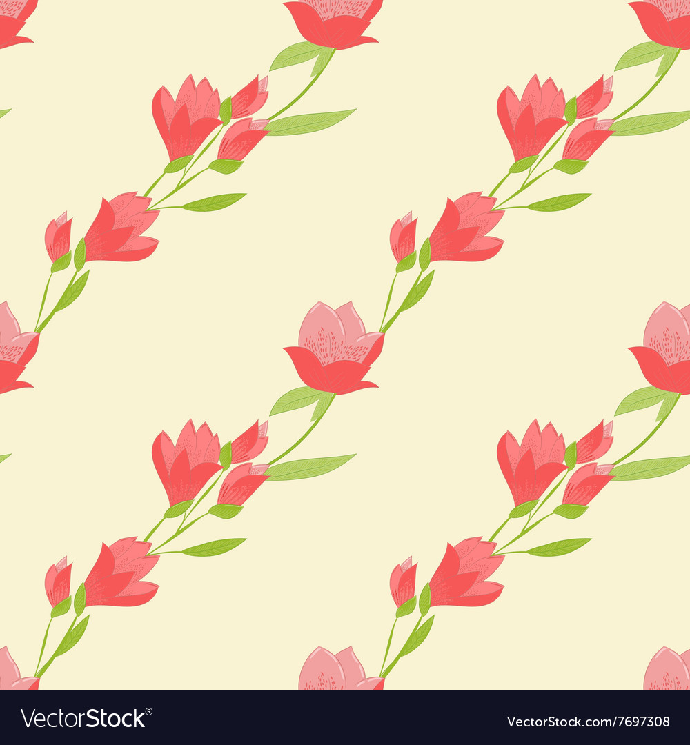 Seamless pattern with tulips