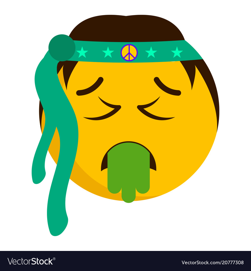 Sick hippie emoji with a bandage