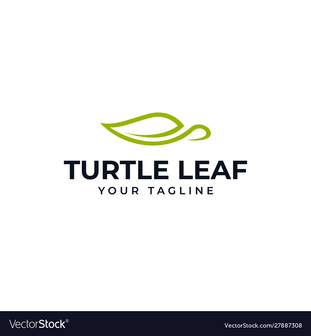 Simple elegant sea turtle logo design template