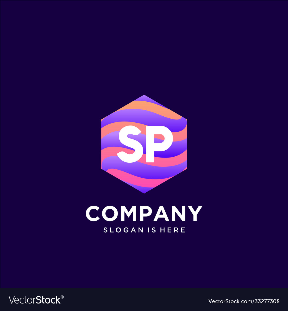Sp initial logo with colorful template