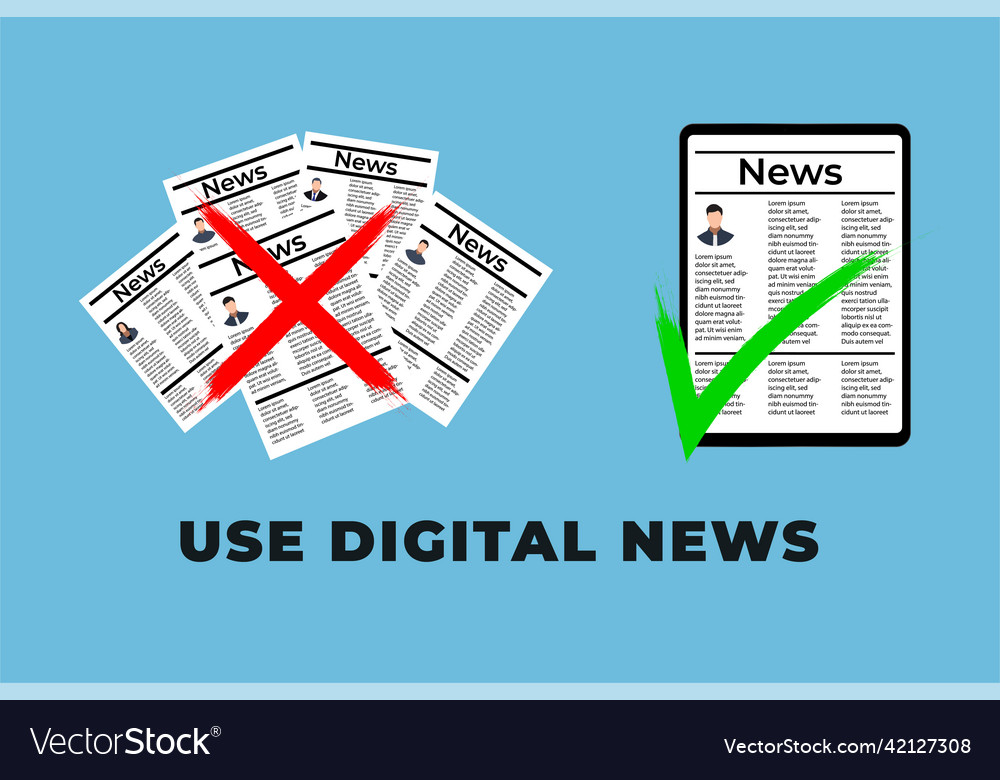 Use the digital news concept with a tab showing vector image Use the digital news concept with a tab showing