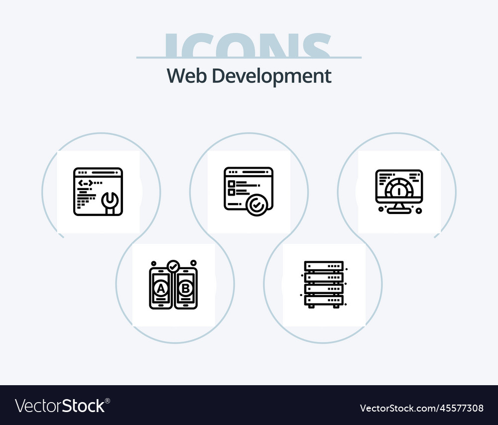 Web development line icon pack 5 design