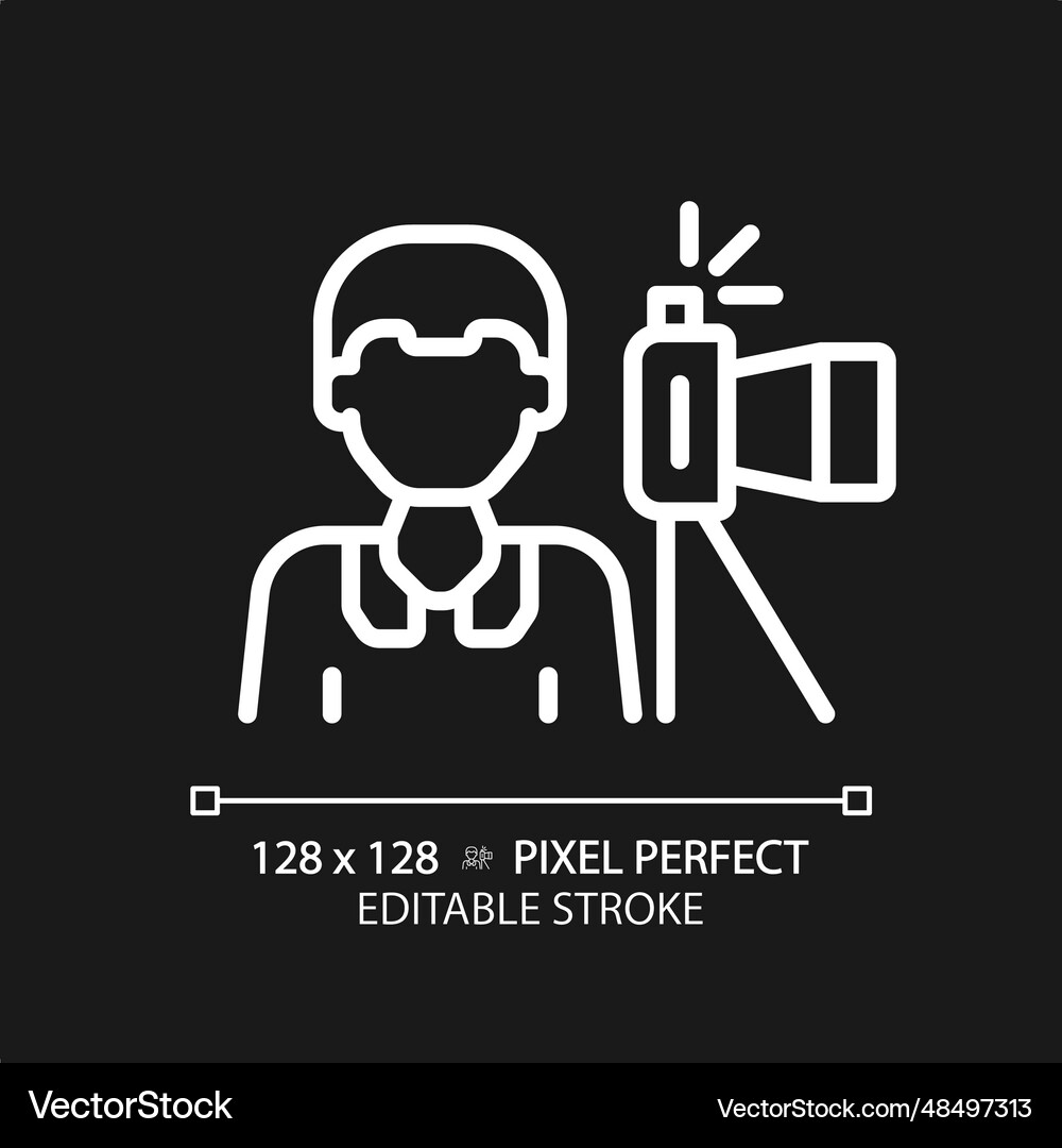2d customizable thin linear white photojournalist Vector Image