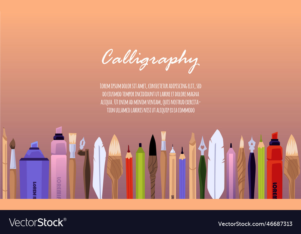 Calligraphy banner with border of calligraphic Vector Image