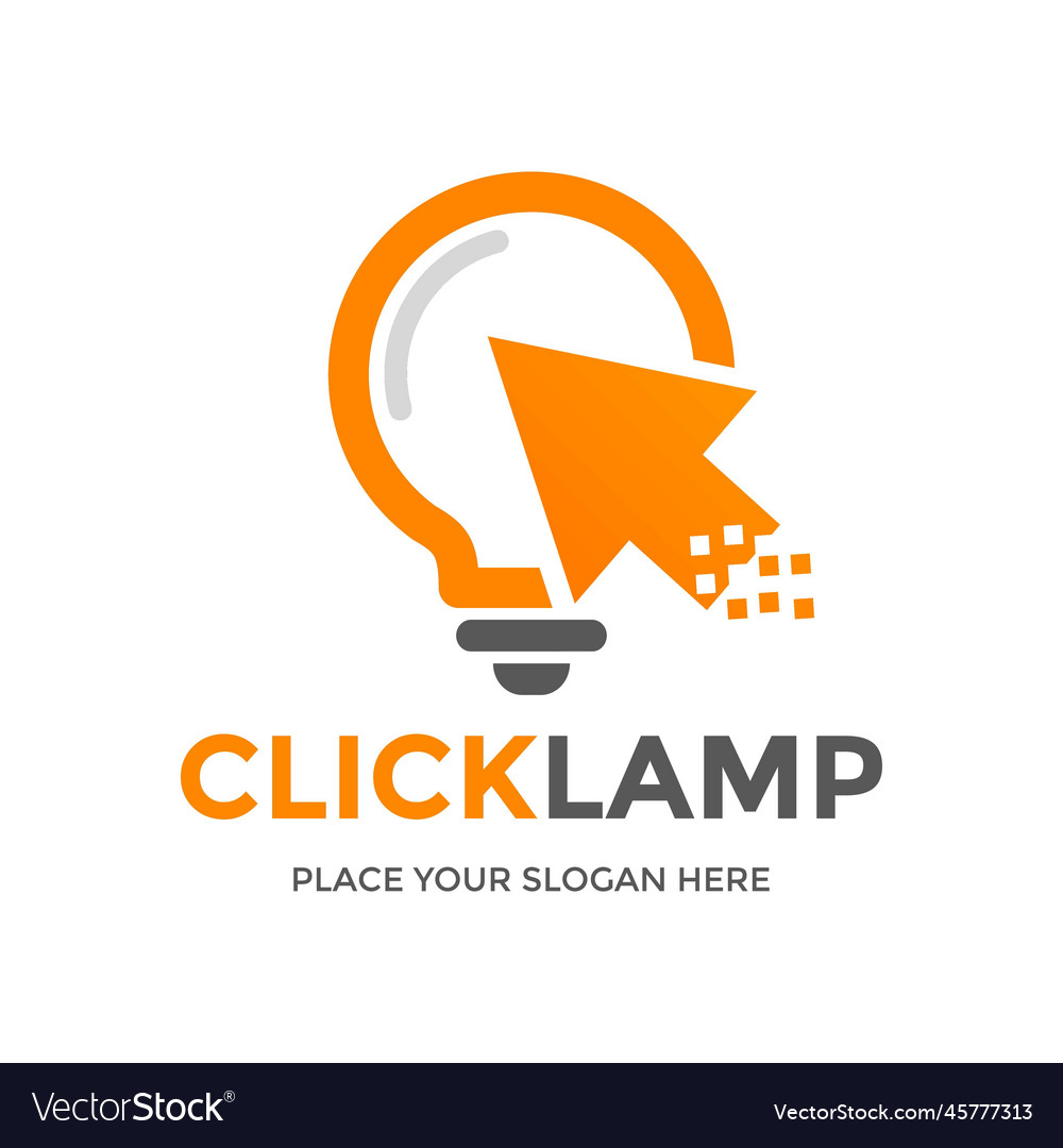 Click lamp logo template this design use mouse vector image Click lamp logo template this design use mouse