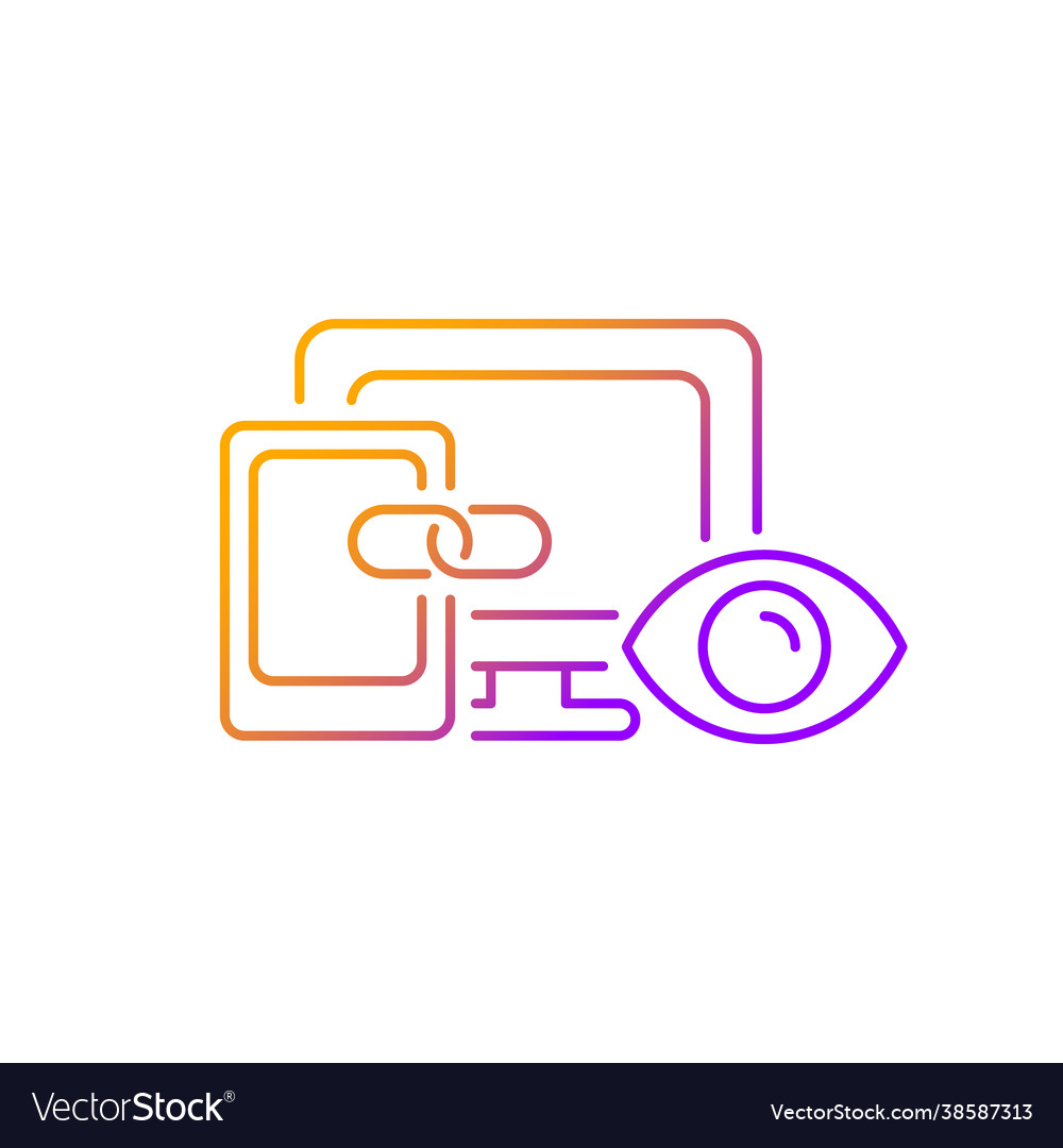 Cross-device tracking gradient linear icon