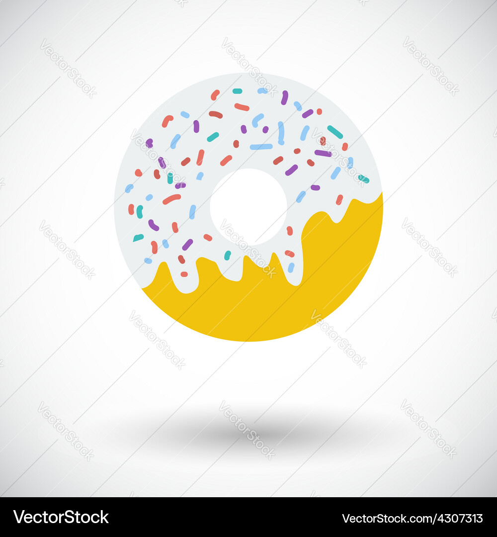 Donut flat icon Royalty Free Vector Image - VectorStock