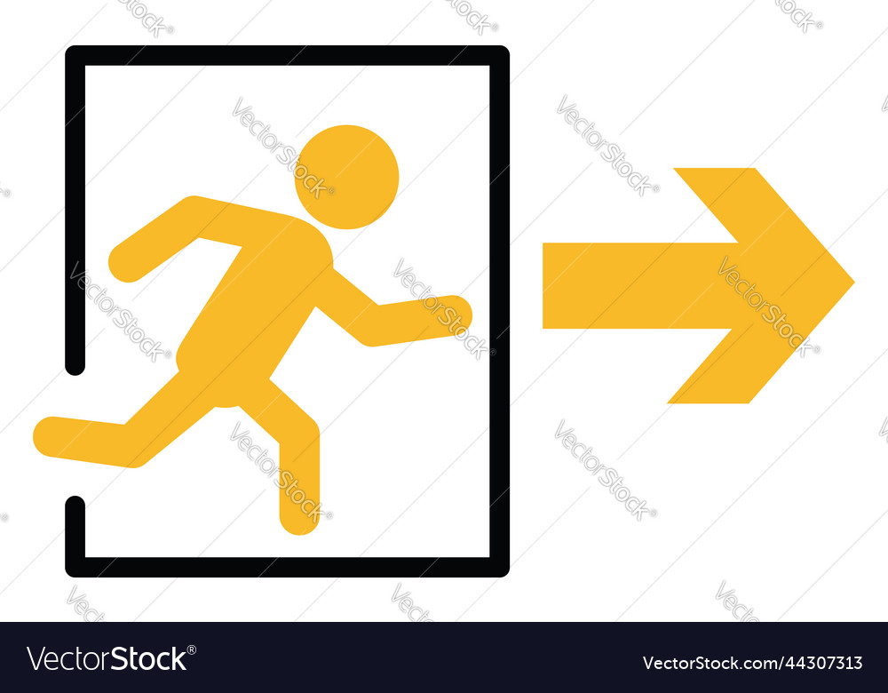 Firefighter exit on a white background