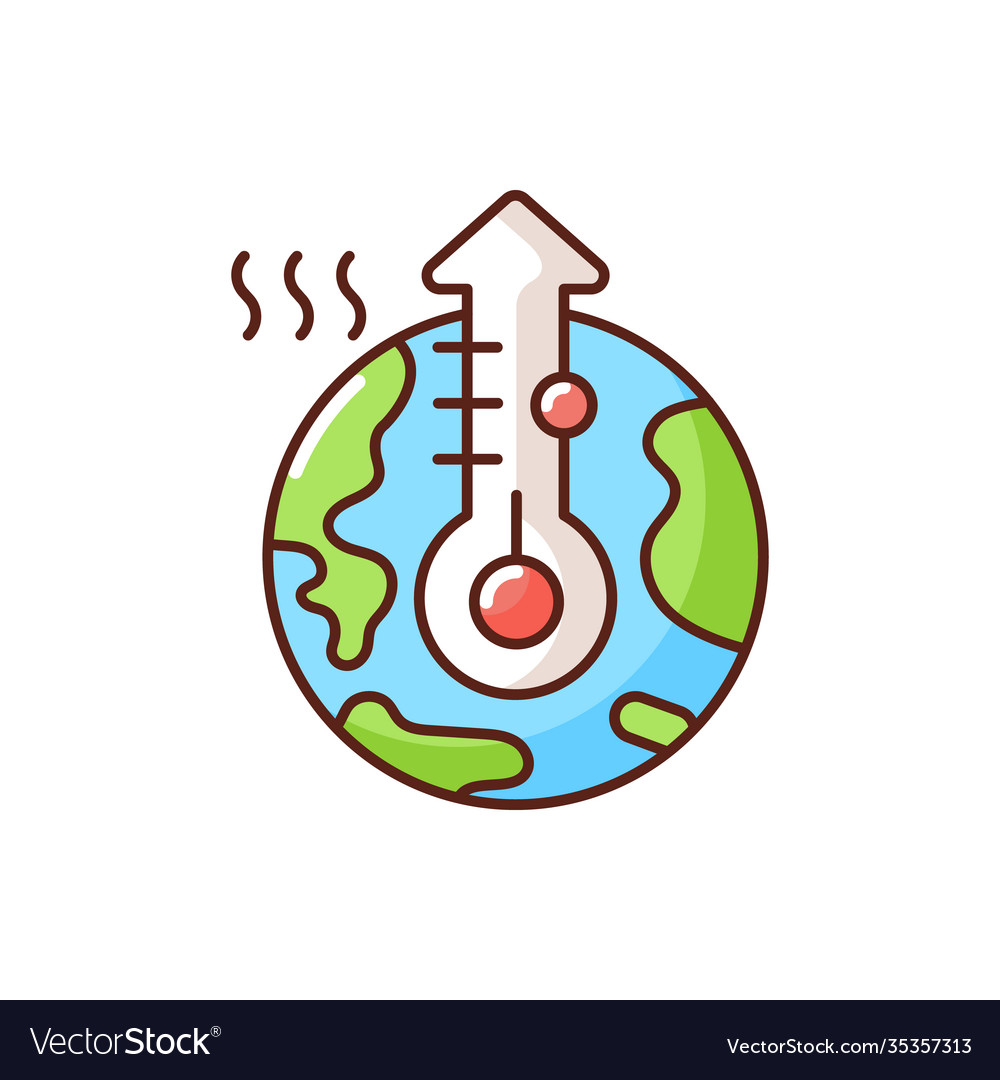 Global warming rgb color icon Royalty Free Vector Image