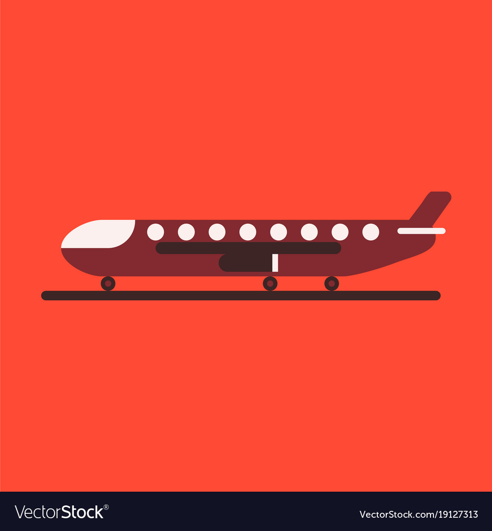 Icon in flat design for airport cargo airplane