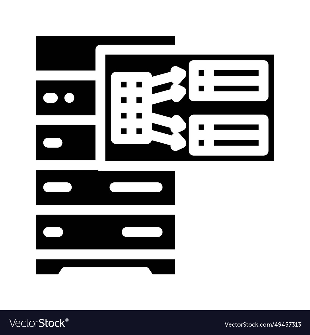 Indexing data database glyph icon vector image Indexing data database glyph icon