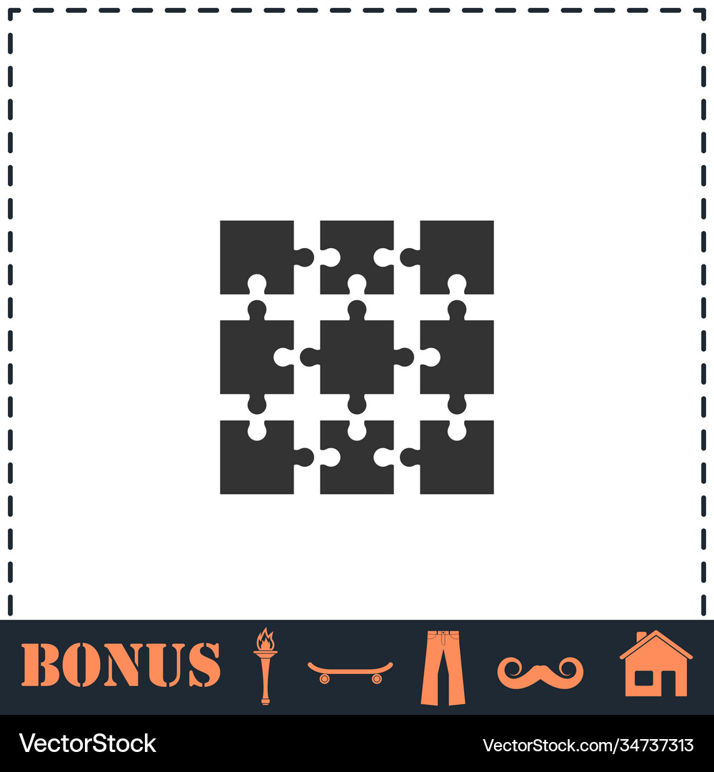 Puzzle icon flat Royalty Free Vector Image - VectorStock