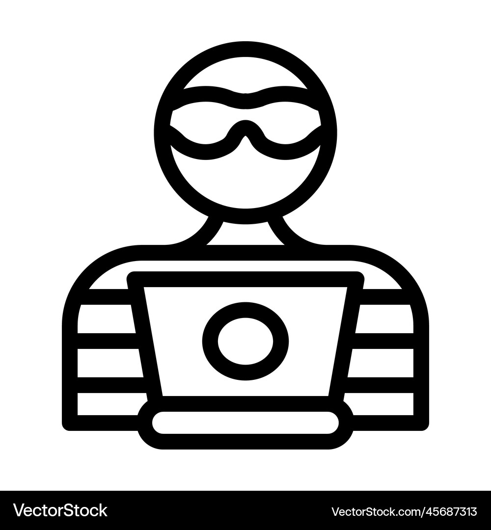 Robber thick line icon Royalty Free Vector Image