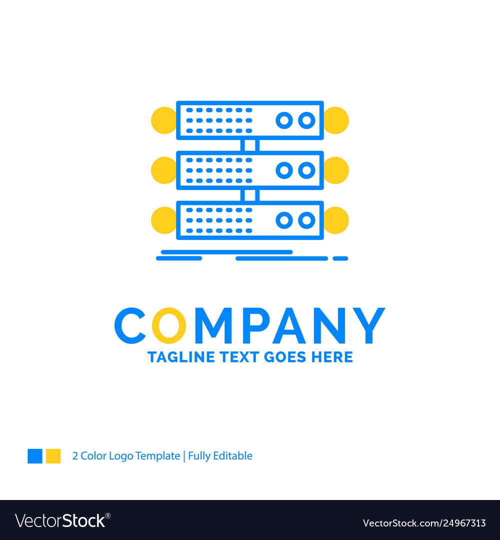 Server structure rack database data blue yellow