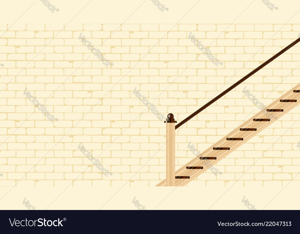 Stairs against a brick wall