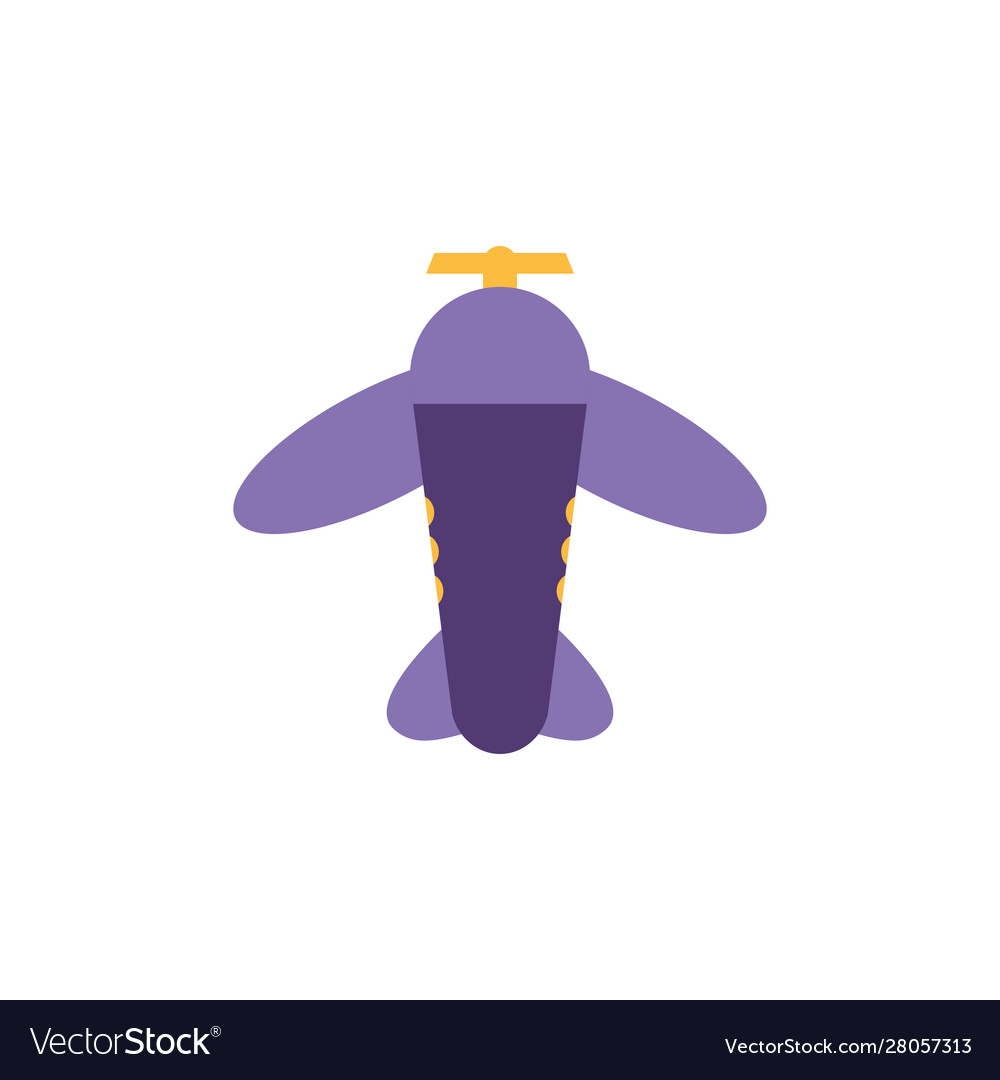 Toy airplane flat style icon