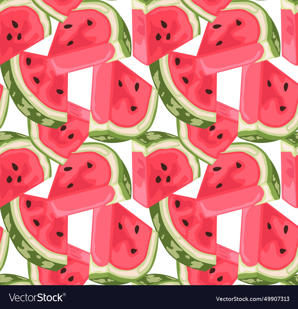 Triangular slices of watermelon with rind