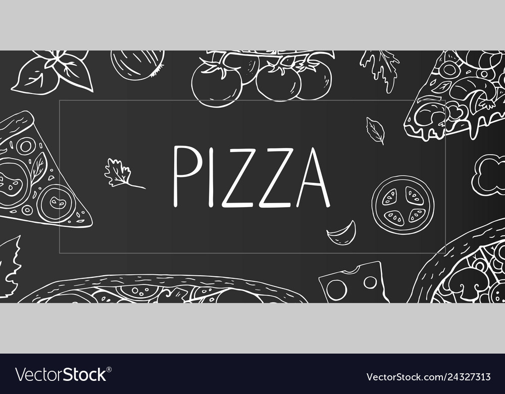 Vintage horizontale Banner mit italienischer Pizza