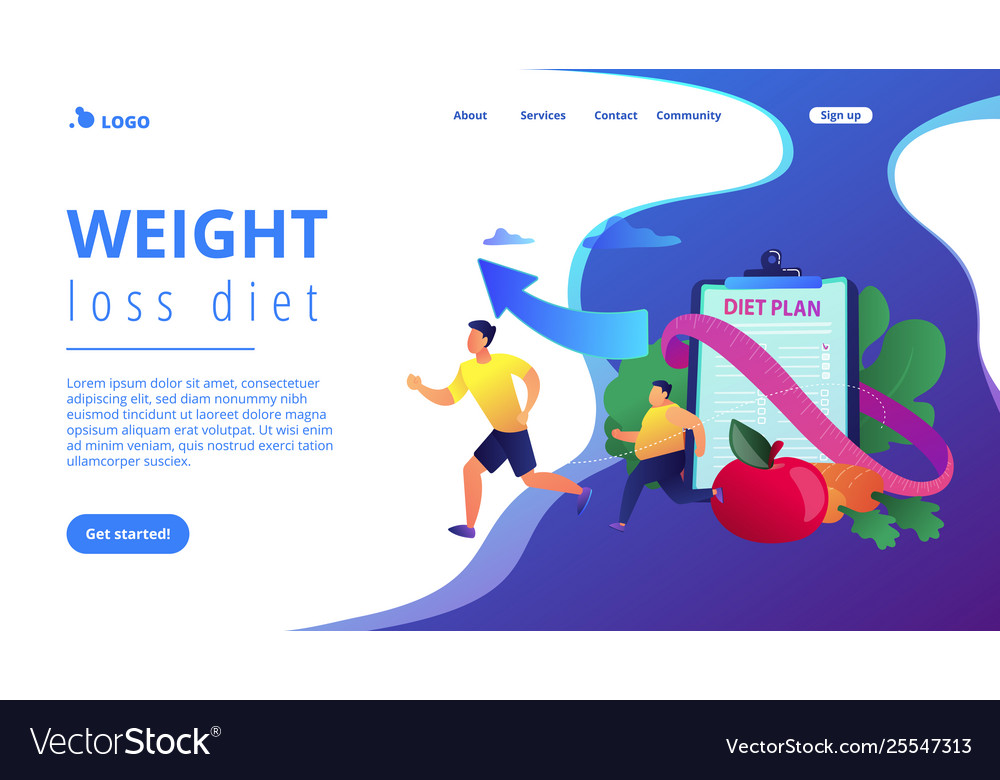 Weight loss diet concept landing page