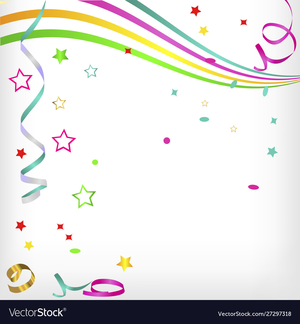 Background with streamer and confetti
