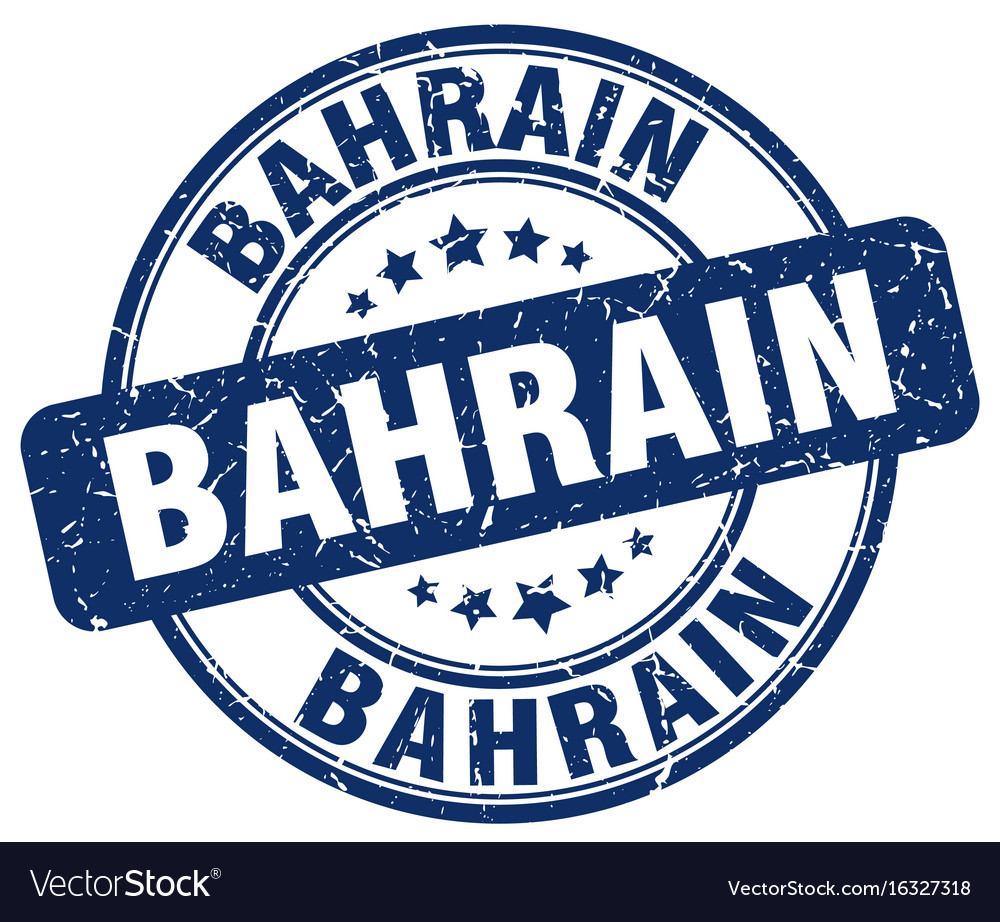 Bahrain blue grunge round vintage rubber stamp