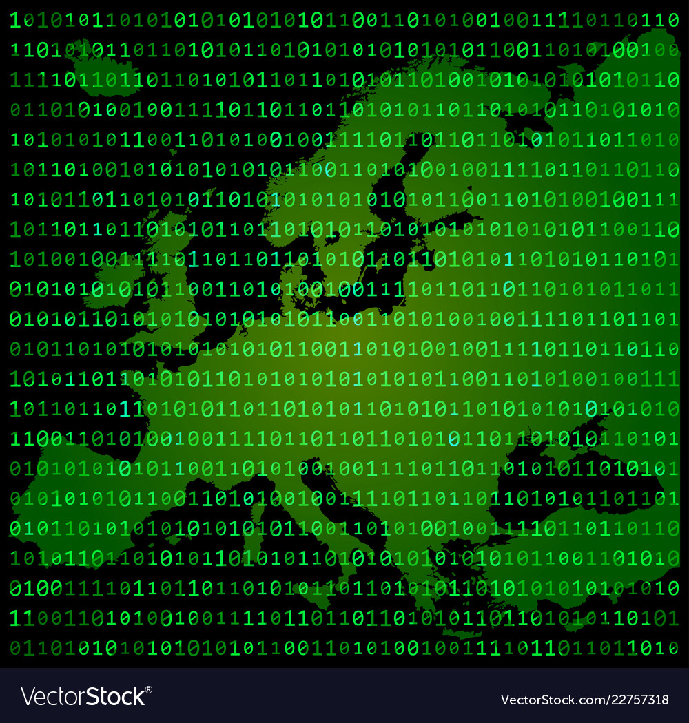 Binary code europe map design grün