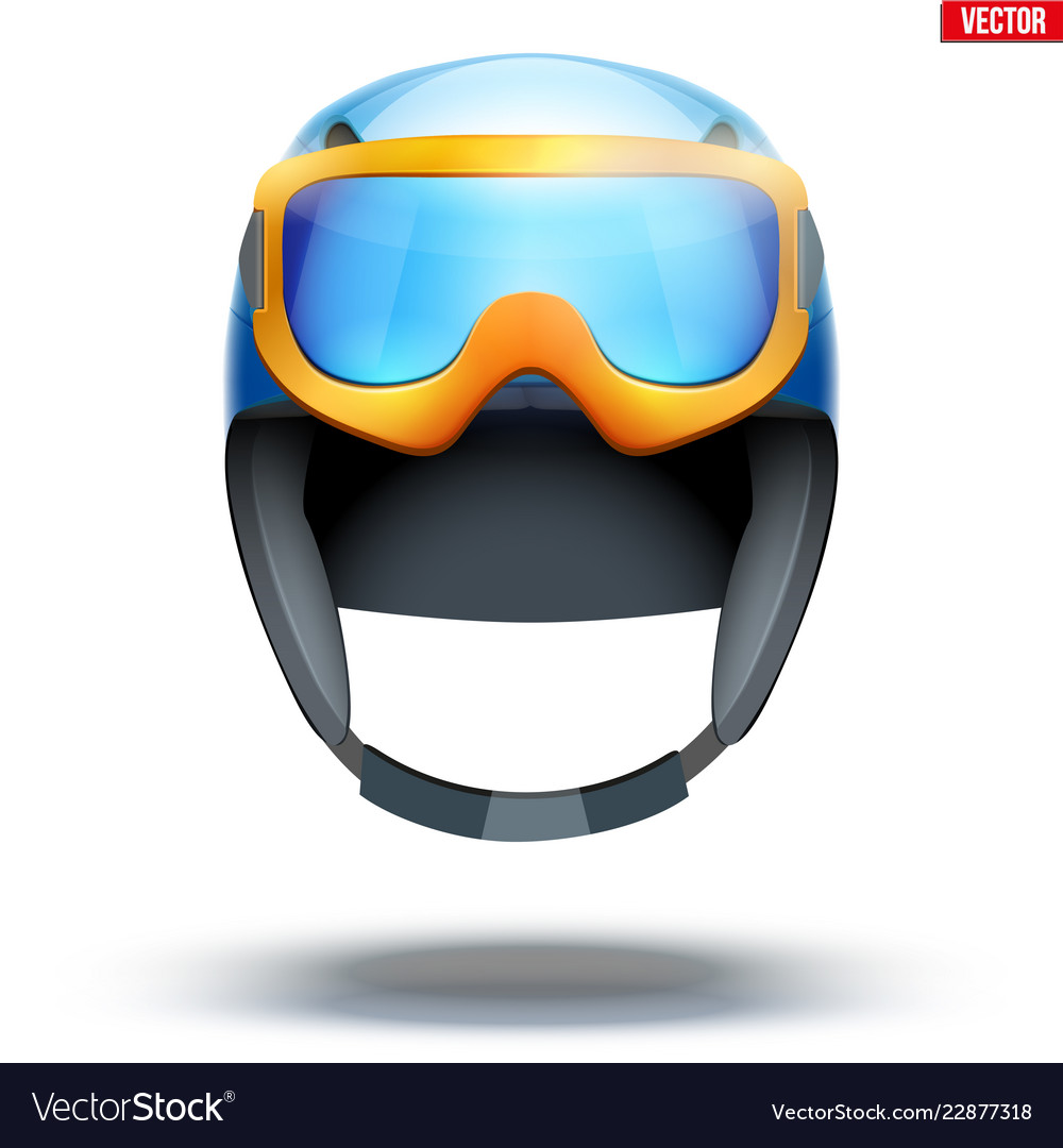 Classic ski helmet with snowboard goggles Vector Image