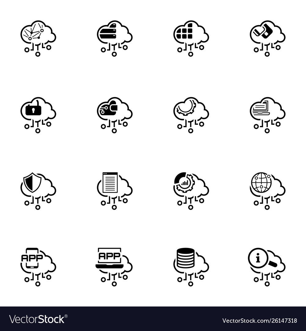 Cloud Computing Line Icons - Set