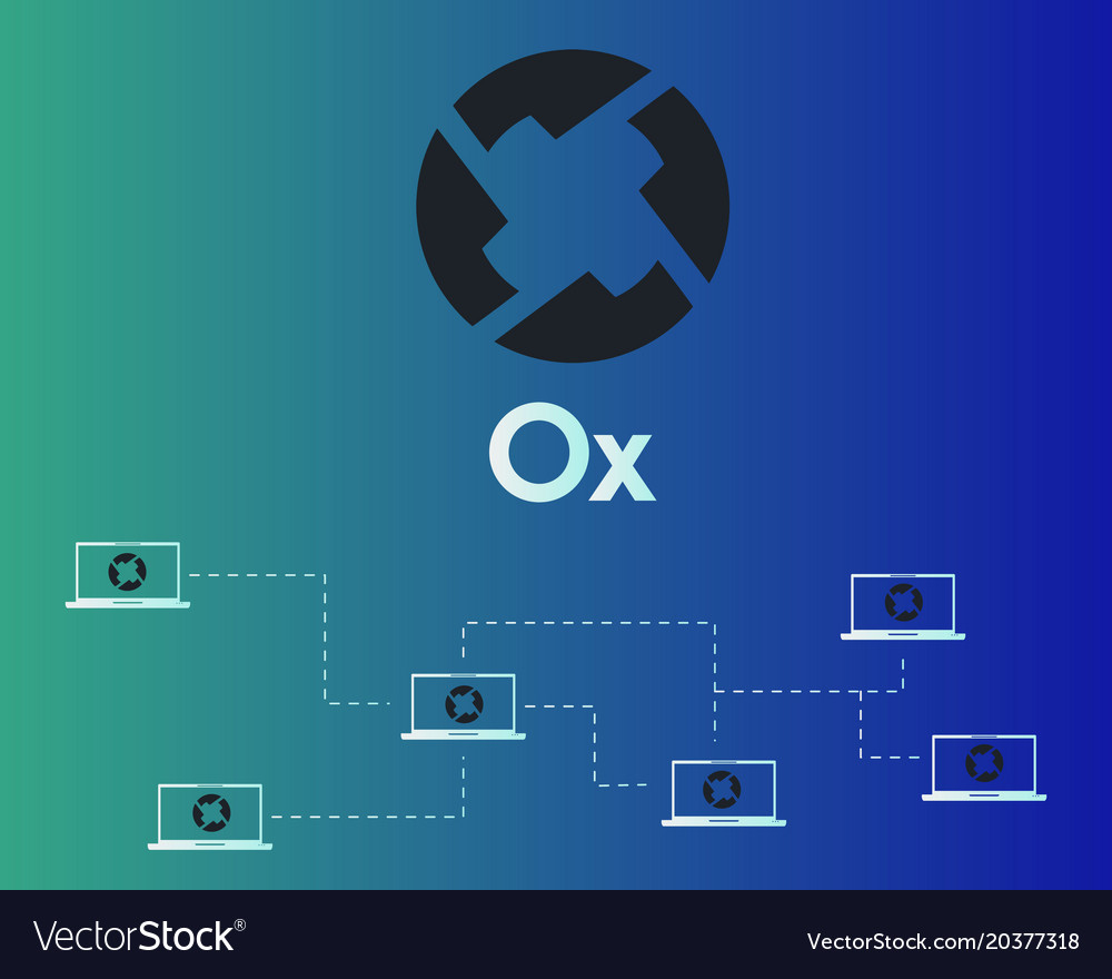 Cryptocurrency 0x networking style background