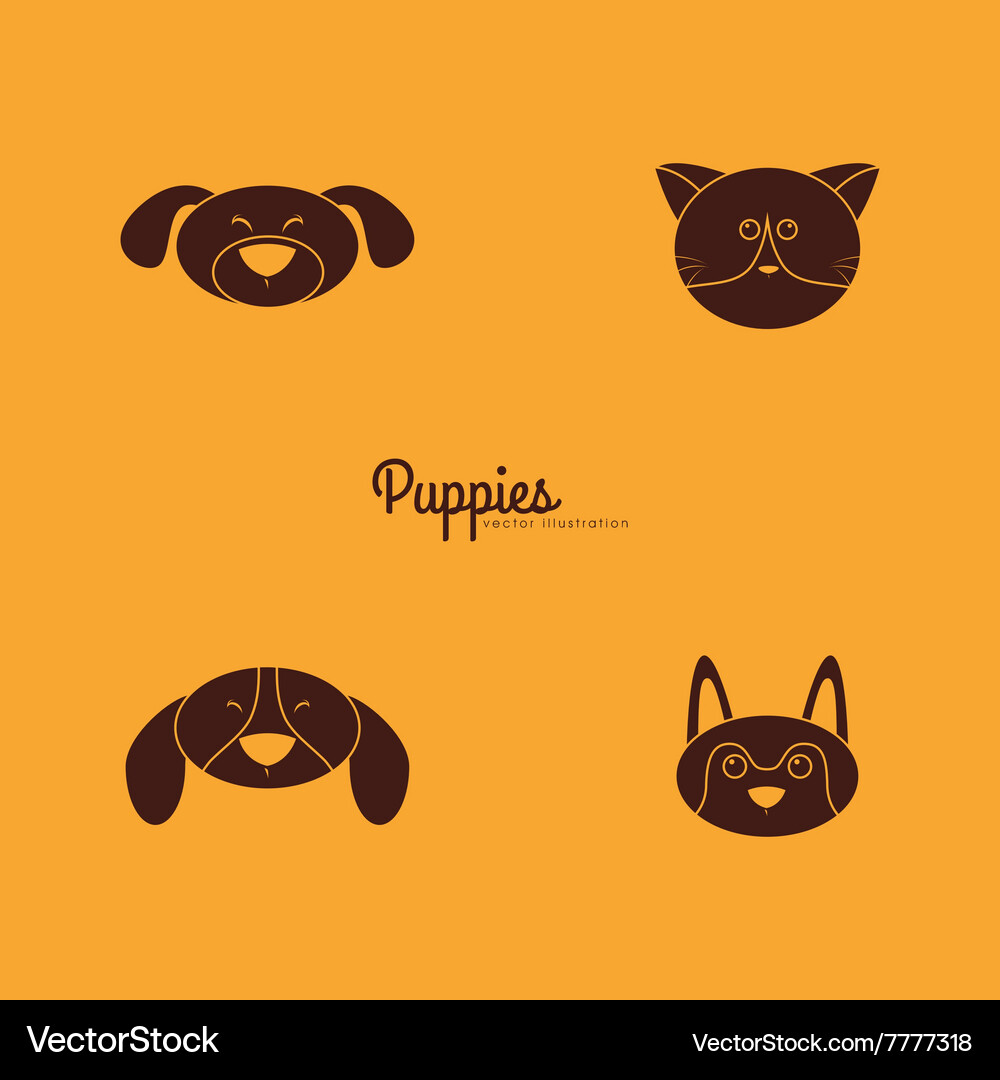 Cute animals faces Royalty Free Vector Image - VectorStock